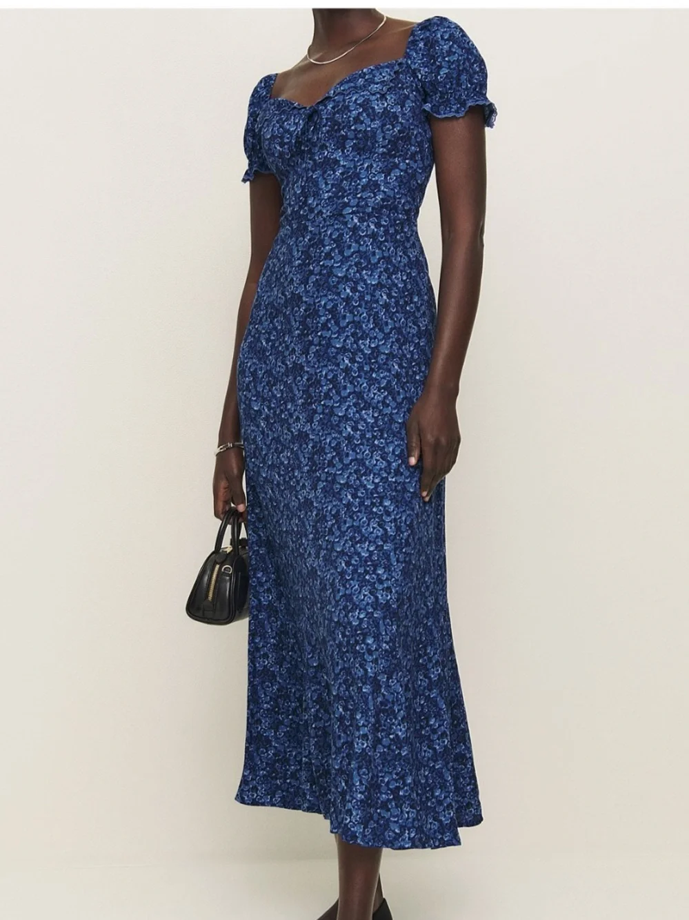 Reformation Shyla Sweetheart Neck Midi Dress Size 4 - Picture 1 of 10